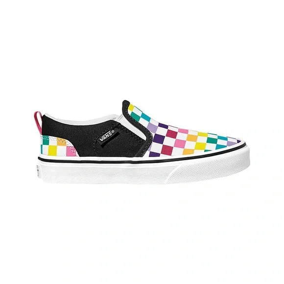 Vans Multicolored Girls Asher Checkerboard Slip On Sneaker Sneakers - Picture 7 of 7